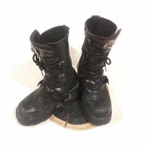 Platform Combat/Moto Boots